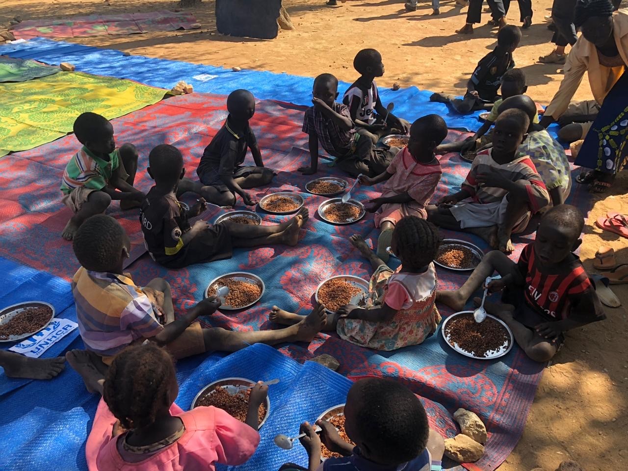 Children having their meal in South Kordofan
