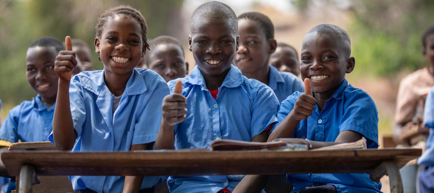 Kids having school meals in Mozambique 