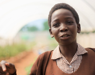 A child at Gwembe Primary School in Zambia