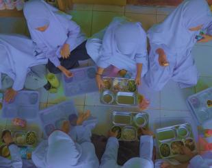 School lunch at Sukabumi, Indonesia.