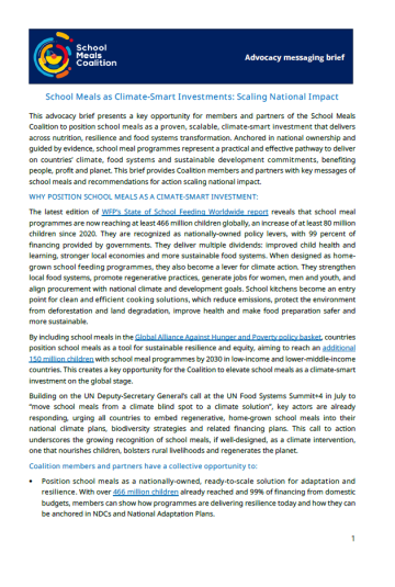 Advocacy brief for climate-smart interventions