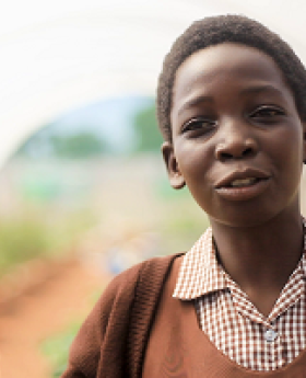 A child at Gwembe Primary School in Zambia