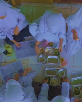 School lunch at Sukabumi, Indonesia.